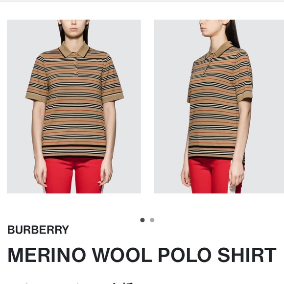 Burberry Tops - Burberry MERINO WOOL POLO SHIRT